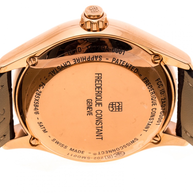 Pre Owned Frederique Constant Silver White Dial Rose Gold Plated Horological Smart FC-285V5B4 Men's Wristwatch 42 mm