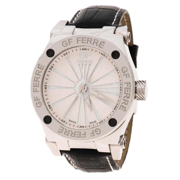 Gianfranco Ferre White Mother of Pearl Stainless Steel GFss7397.1.2 Men's  Wristwatch 46 mm Gianfranco Ferre | TLC