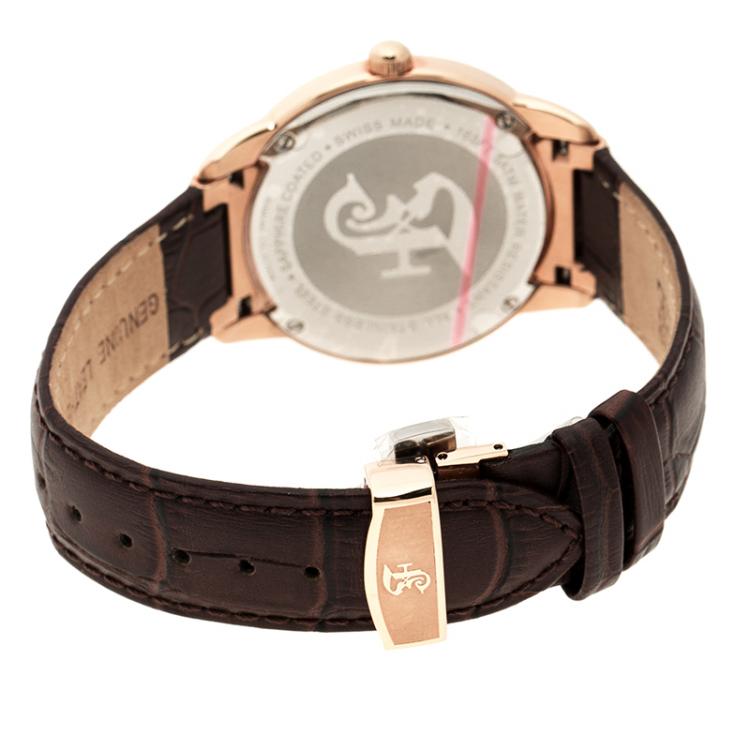 Pre Owned Gianfranco Ferre White Dial Rose Gold Plated Steel Men's Wristwatch 40 mm