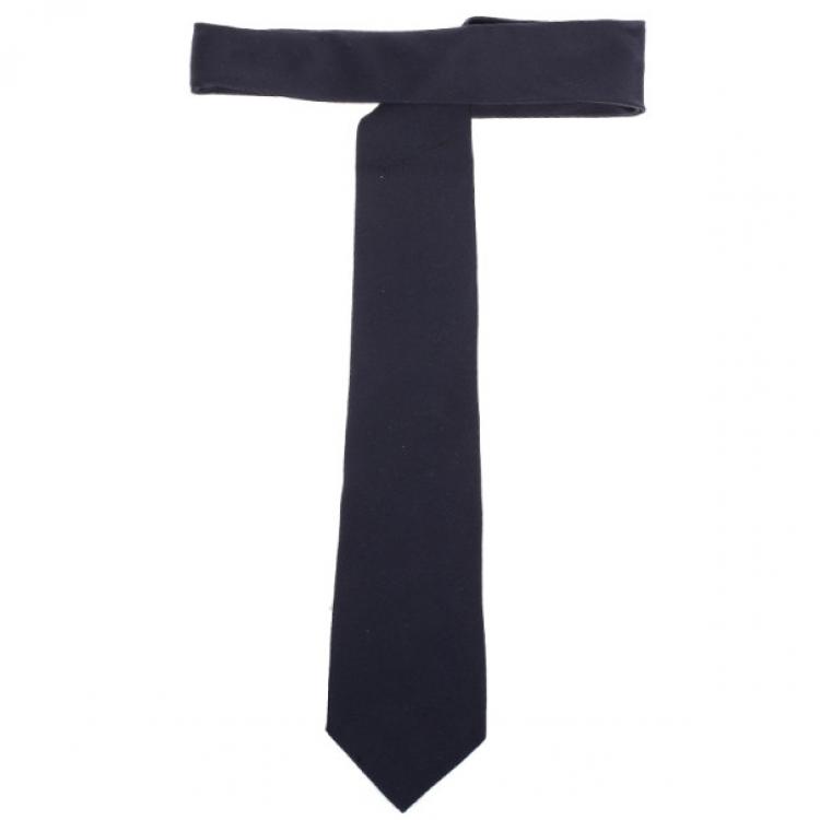 Pre Owned Giorgio Armani Navy Silk Blue Silk Tie