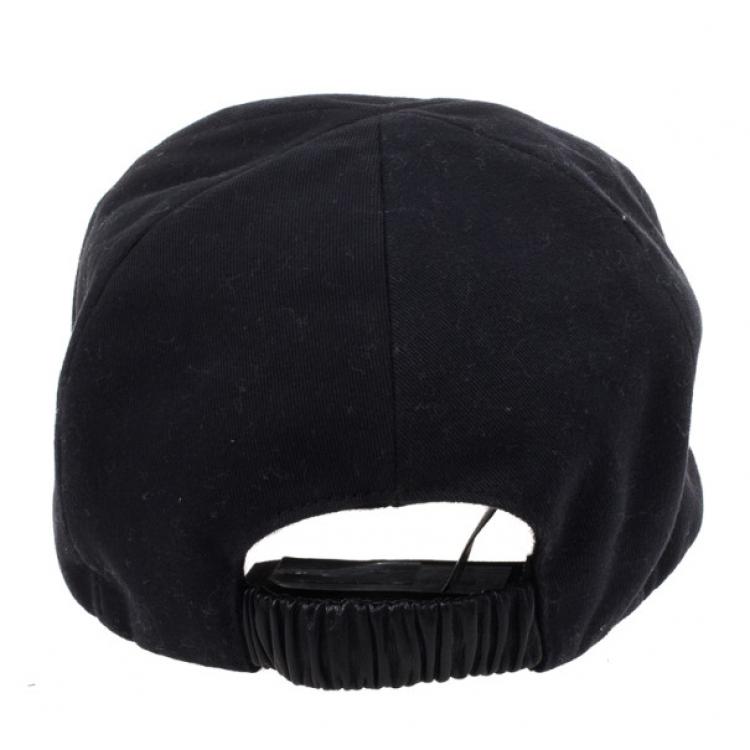 Pre Owned Giorgio Armani Black Logo Baseball Cap