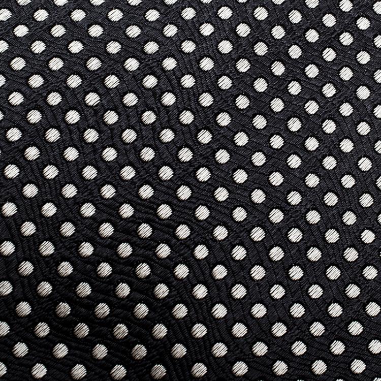 Pre Owned Giorgio Armani Grey Polka Dotted Silk Jacquard Tie