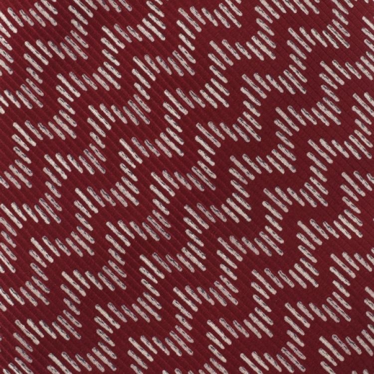 Pre Owned Giorgio Armani Red Wave Print Silk Tie