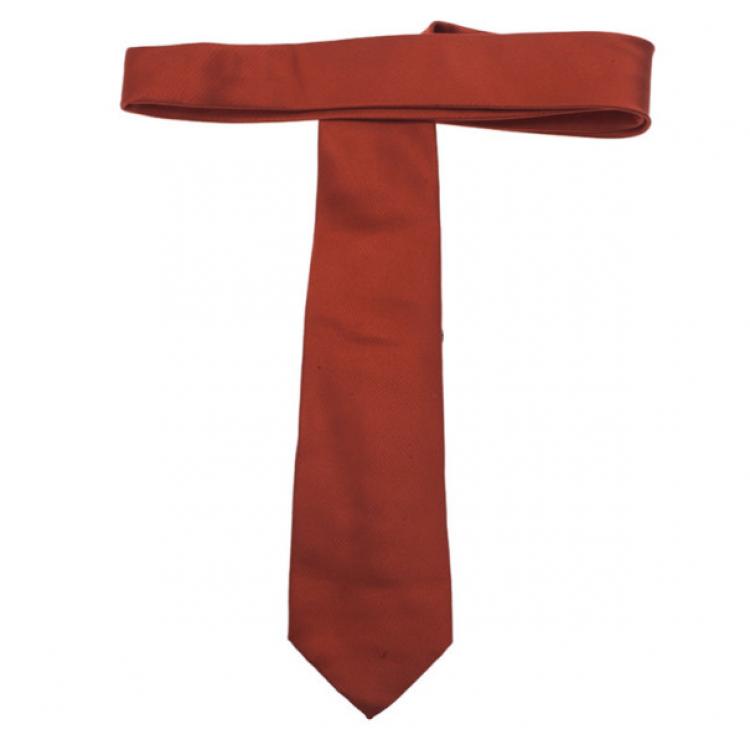 Pre Owned Giorgio Armani Red Silk Tie