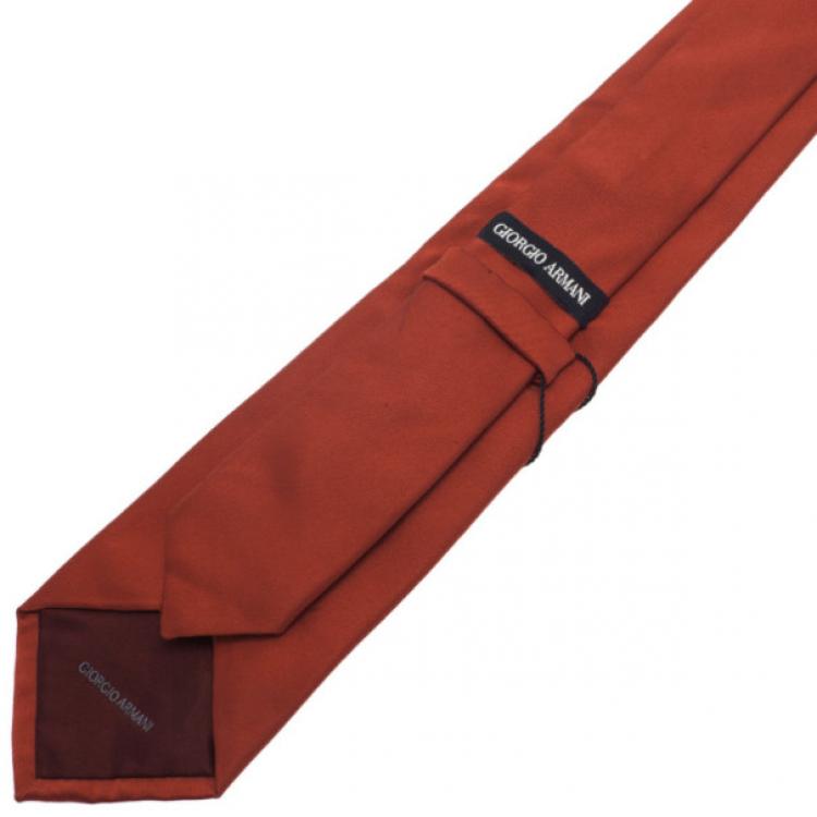 Pre Owned Giorgio Armani Red Silk Tie