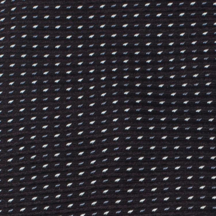 Pre Owned Giorgio Armani Black Polka Dot Woven Silk Tie