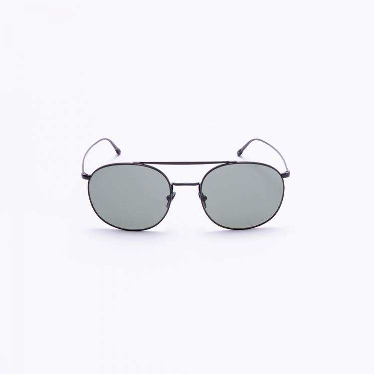 Pre Owned Giorgio Armani Black Pilot Round Sunglasses