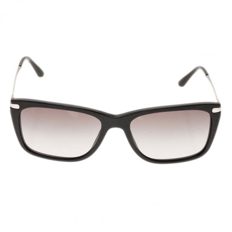 Pre Owned Giorgio Armani Black Rectangle Sunglasses