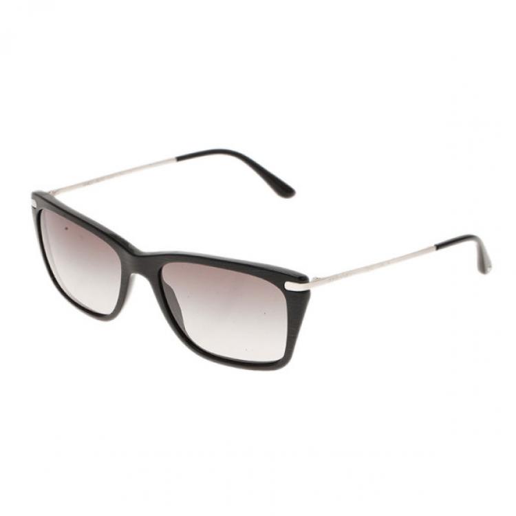 Pre Owned Giorgio Armani Black Rectangle Sunglasses