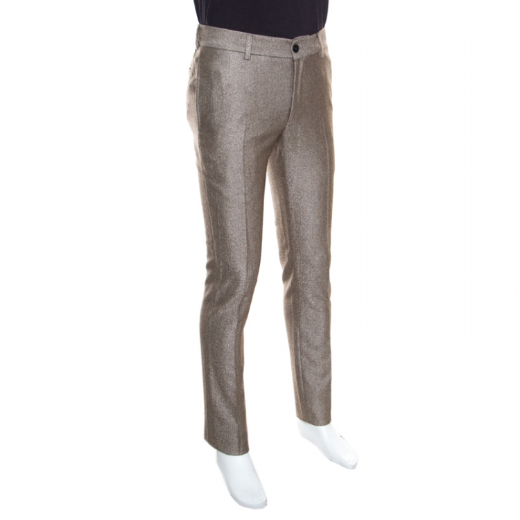مملوكة مسبقًا Giorgio Armani Brown Wool Blend Tailored Trousers S