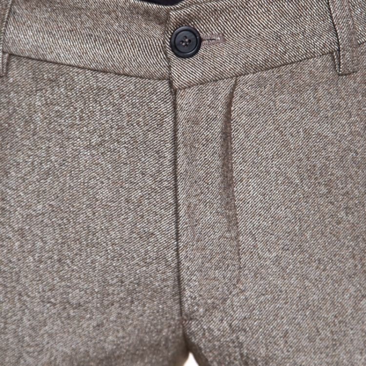 مملوكة مسبقًا Giorgio Armani Brown Wool Blend Tailored Trousers S