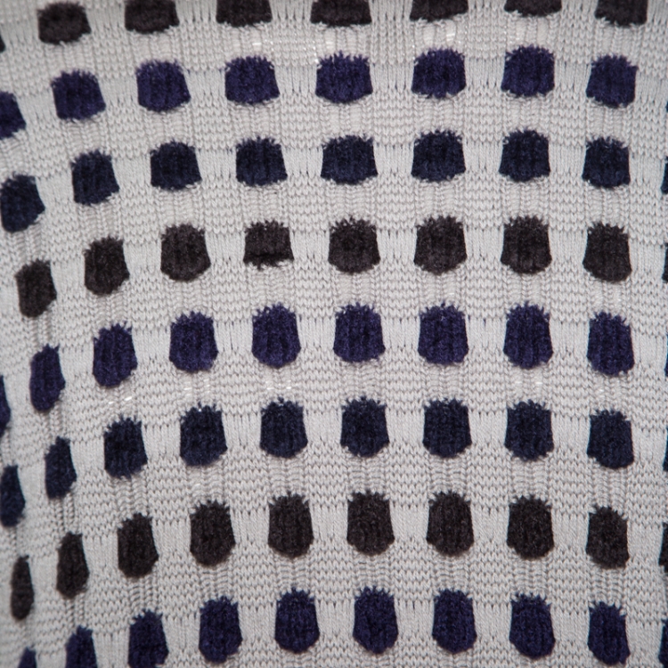 Pre Owned Giorgio Armani Grey Textured Dotted Sweater XL