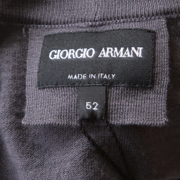 Pre Owned Giorgio Armani Grey Wool Cardigan XL