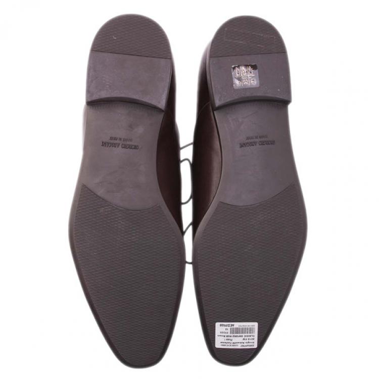 مملوكة مسبقًا Giorgio Armani Brown Leather Oxfords Size 44.5