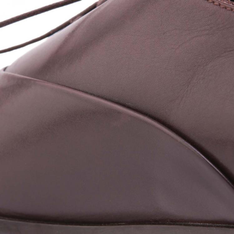 مملوكة مسبقًا Giorgio Armani Brown Leather Oxfords Size 44.5