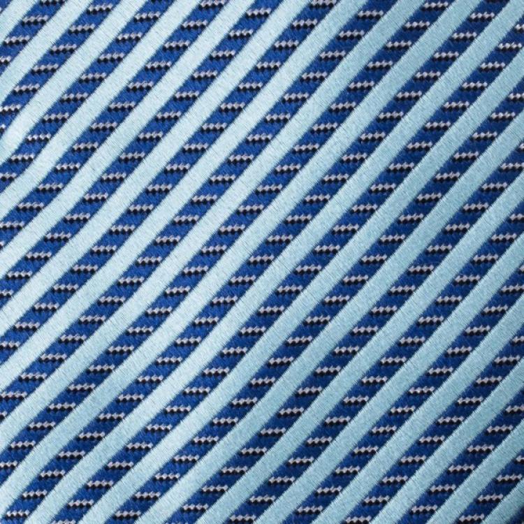 Pre Owned Giorgio Armani Woven Silk Striped Tie