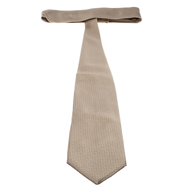 مملوكة مسبقًا Giorgio Armani Brown Patterned Silk Jacquard Traditional Tie