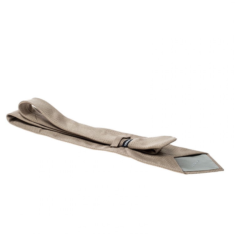مملوكة مسبقًا Giorgio Armani Brown Patterned Silk Jacquard Traditional Tie
