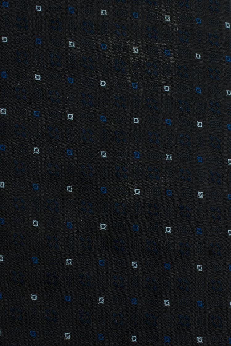 Pre Owned Giorgio Armani Navy Blue Printed Silk Tie 