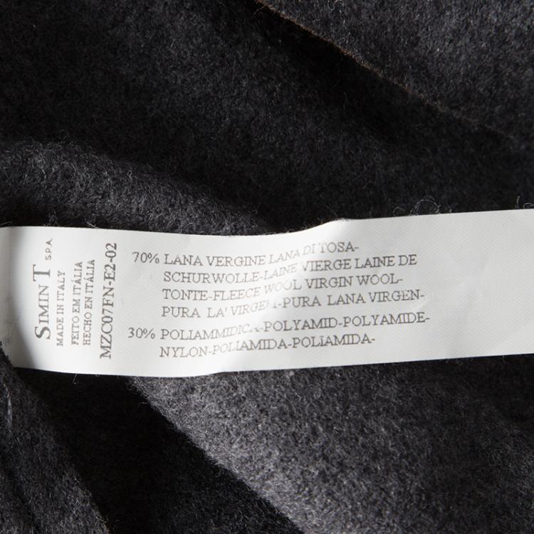 Pre Owned Giorgio Armani Grey Wool Zip Front Cardigan XXL
