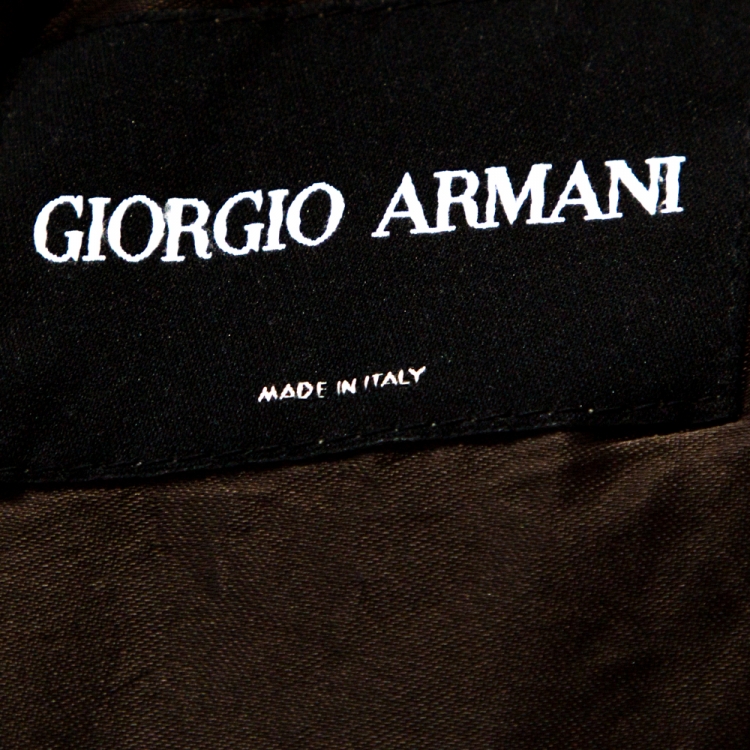 Pre Owned Giorgio Armani Olive Green Velour Borgo 21 Jacket M
