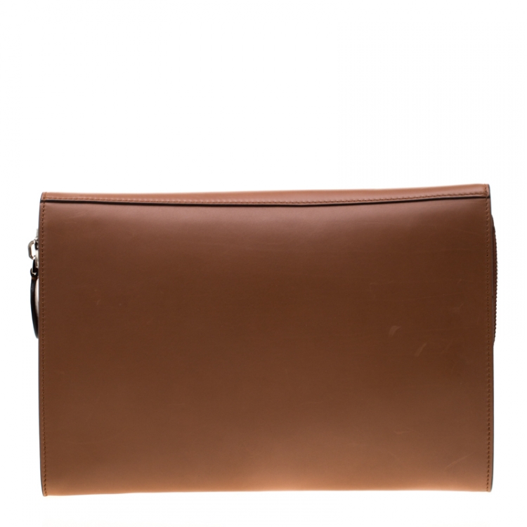 Pre Owned Giorgio Armani Tan Leather Bugatti Limited Edition 41/71 Document Holder