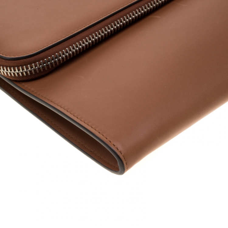 Pre Owned Giorgio Armani Tan Leather Bugatti Limited Edition 41/71 Document Holder