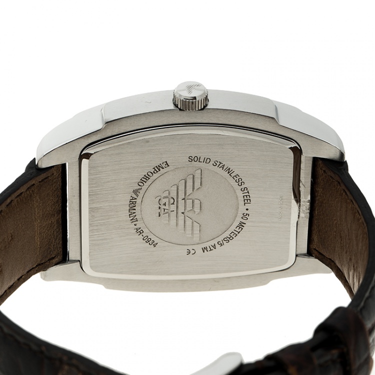 Pre Owned Emporio Armani Bronze Stainless Steel AR0934 Men's Wristwatch 41 mm