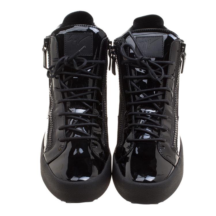 Zanotti Black Leather London High Top Sneakers Size 46 Giuseppe Zanotti | TLC