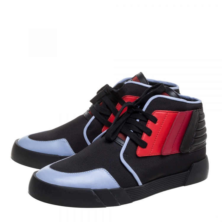 Pre Owned Giuseppe Zanotti Multicolor Leather And Canvas High Top Sneakers Size 46