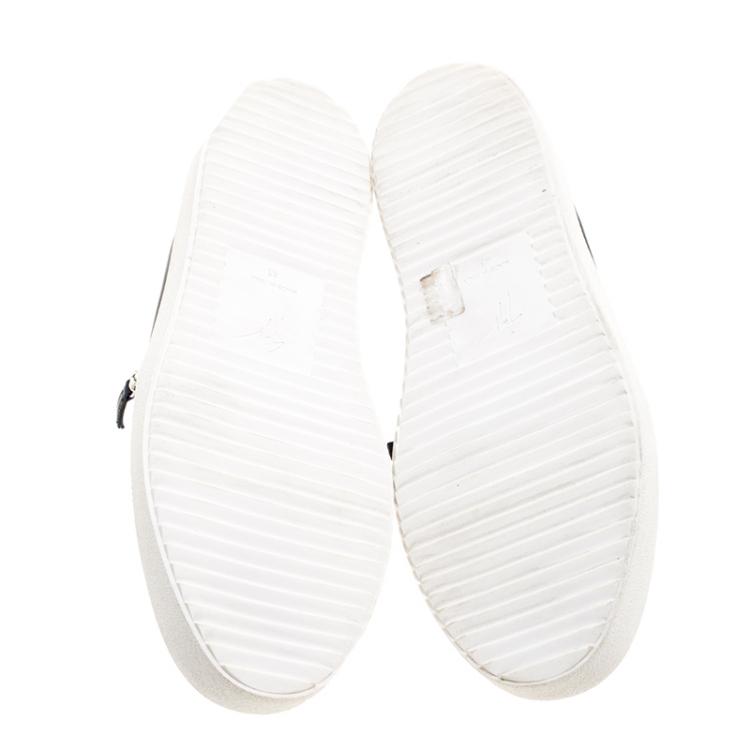 Pre Owned Giuseppe Zanotti Navy Blue Leather Eve Slip On Sneakers Size 43