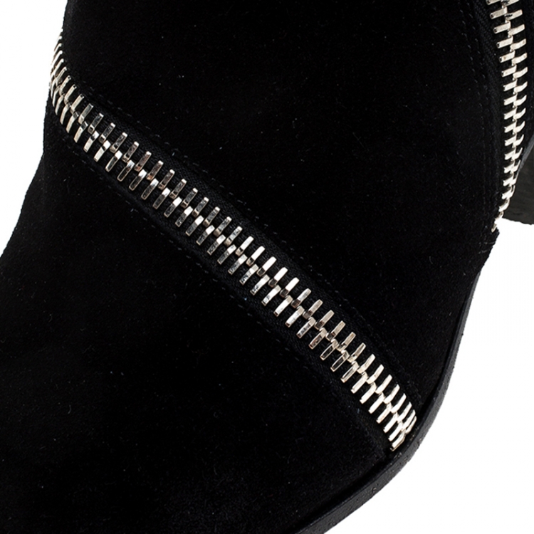 Pre Owned Giuseppe Zanotti Black Suede Ankle Boots Size 42