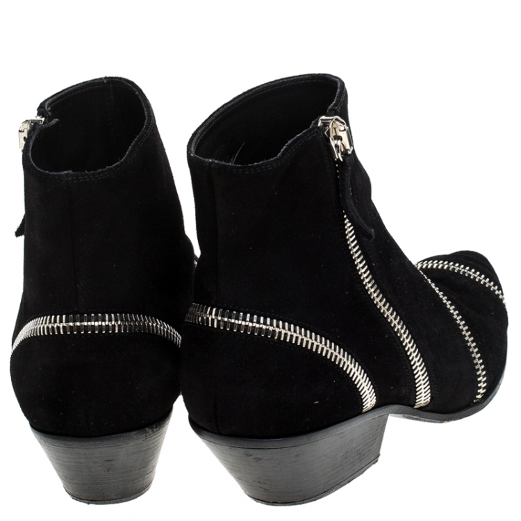Pre Owned Giuseppe Zanotti Black Suede Ankle Boots Size 42