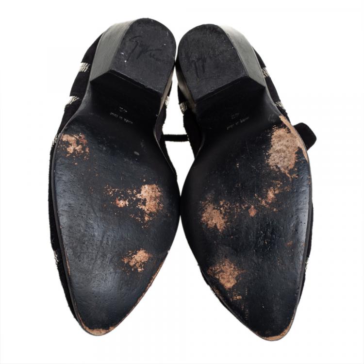 Pre Owned Giuseppe Zanotti Black Suede Ankle Boots Size 42