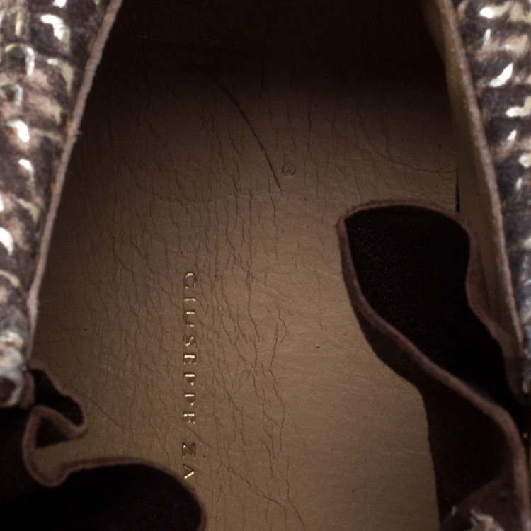 Pre Owned Giuseppe Zanotti Multicolor Python Embossed Leather May London High Top Sneakers Size 43
