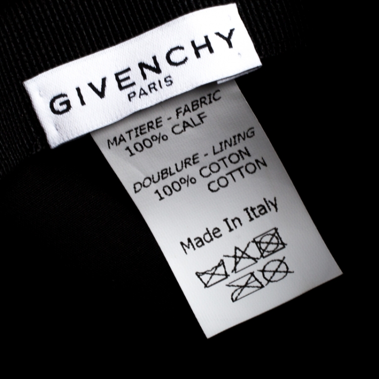Pre Owned Givenchy Black Logo Embroidered Leather Cap One Size