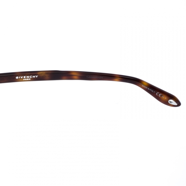 Pre Owned Givenchy Black/Brown Tortoise GV7083 Mirror Half Rim Sunglasses