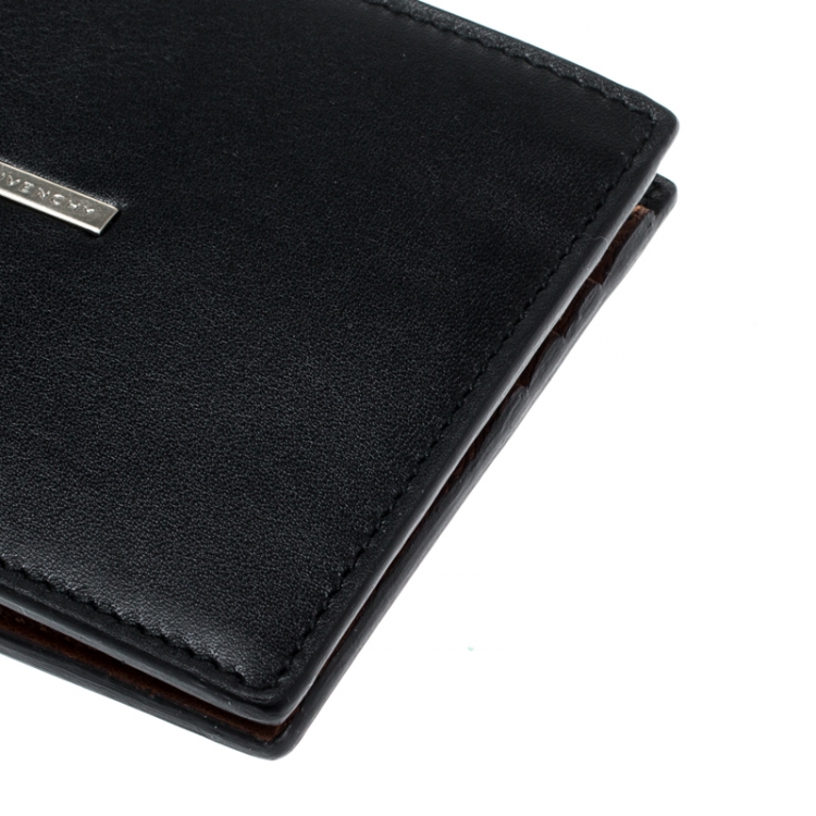 Pre Owned Givenchy Black Leather Bi Fold Wallet