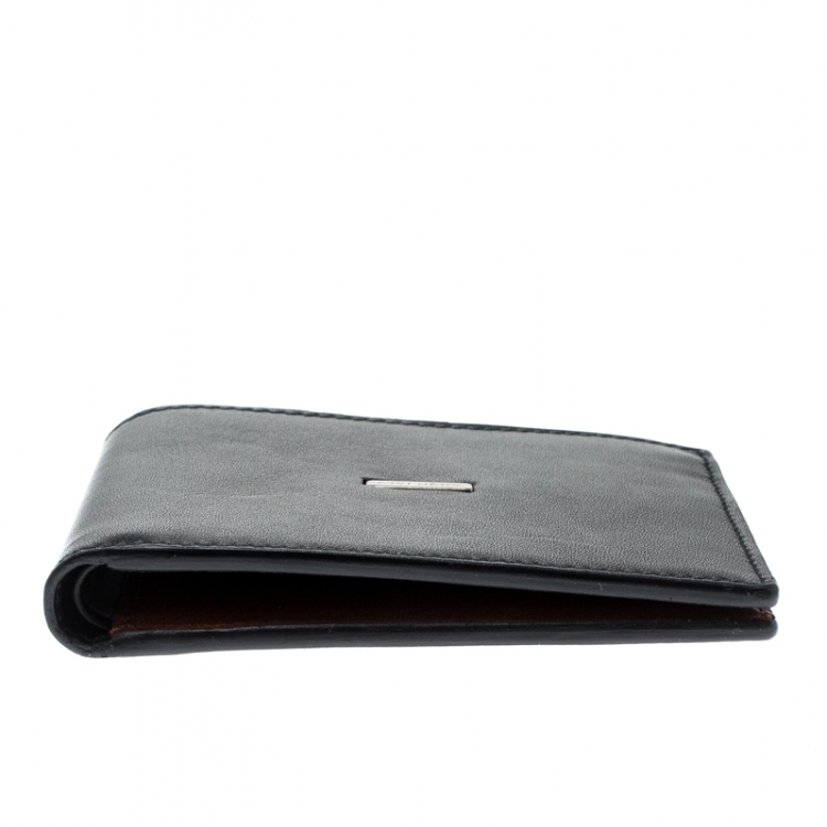 Pre Owned Givenchy Black Leather Bi Fold Wallet