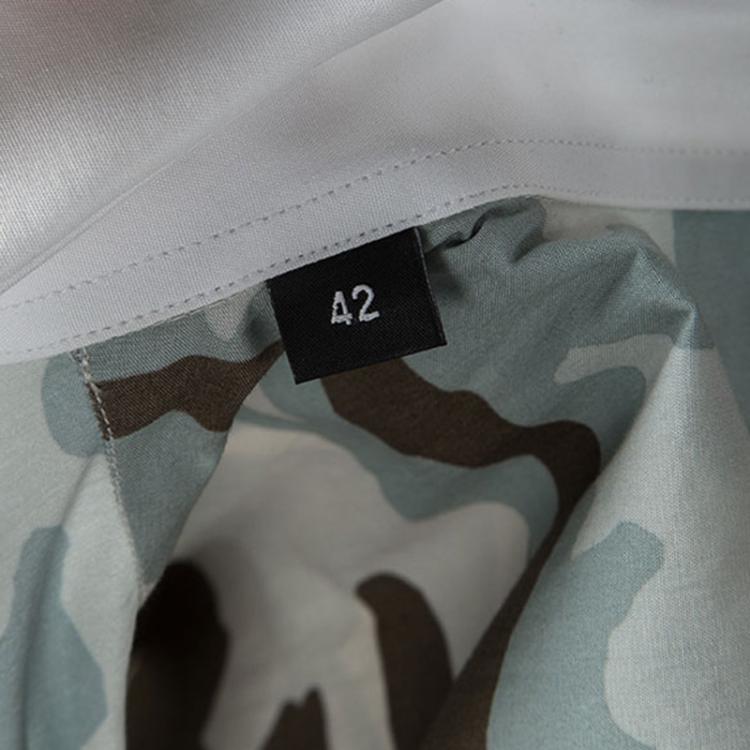 Pre Owned Givenchy Multicolor Camouflage Print Striped Long Sleeve Shirt XL