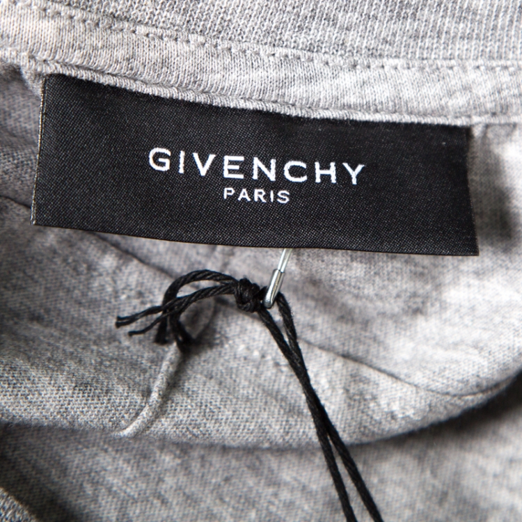 Pre Owned Givenchy Grey Photo Printed Cotton Crew Neck T-Shirt M