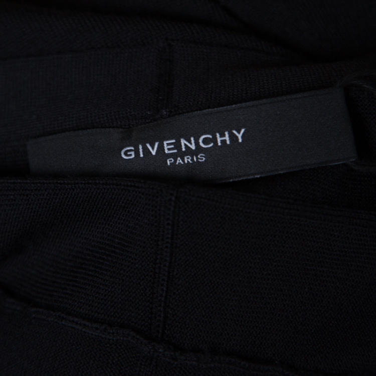 Pre Owned Givenchy Black Wool Long Sleeve Button Front Cardigan L