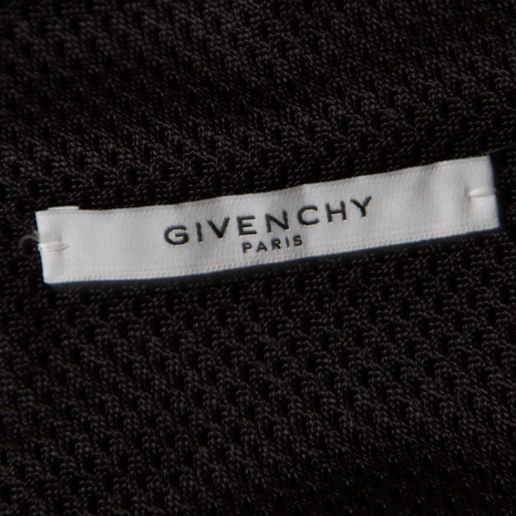 Pre Owned Givenchy Black Perforated Tricot Mesh Two Button Blazer XL
