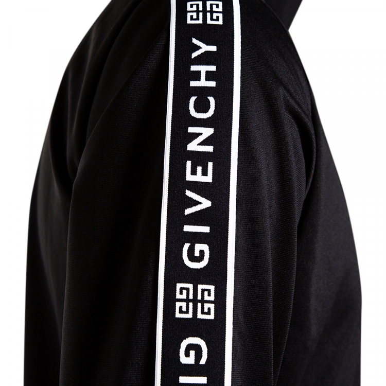 Pre Owned Givenchy Black Ticker Sleeve Zip Up Track Jacket S
