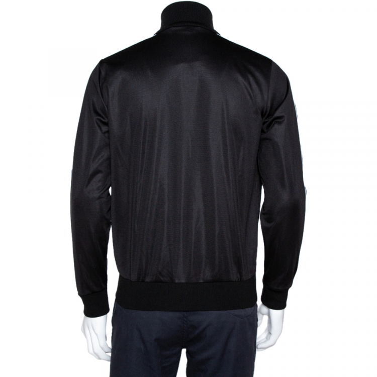 Pre Owned Givenchy Black Ticker Sleeve Zip Up Track Jacket S