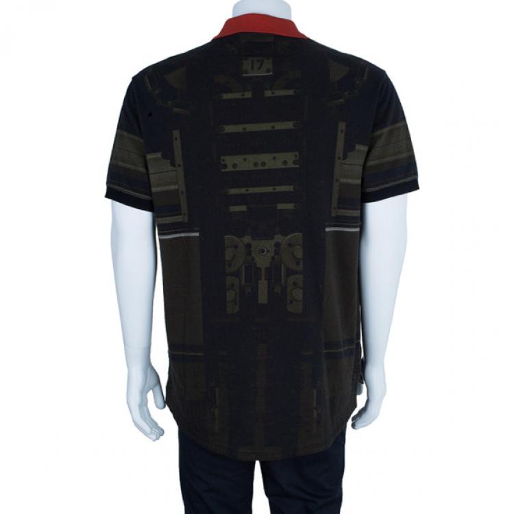 Pre Owned Givenchy Circuit Print Short Sleeve Men's Polo Shirt M