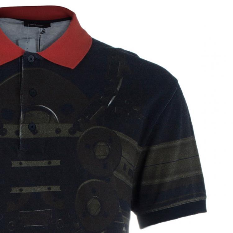 Pre Owned Givenchy Circuit Print Short Sleeve Men's Polo Shirt M