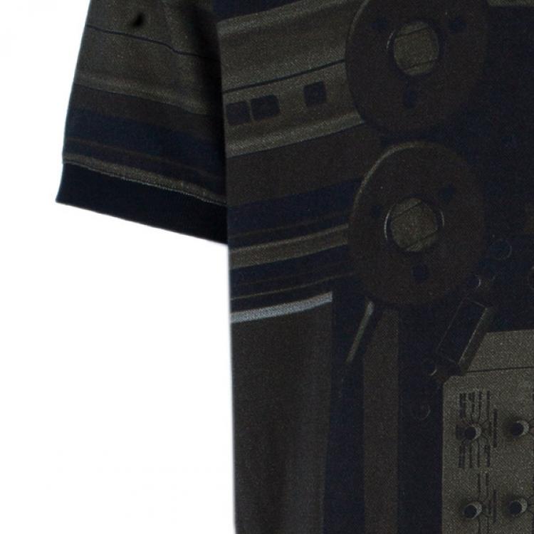 Pre Owned Givenchy Circuit Print Short Sleeve Men's Polo Shirt M