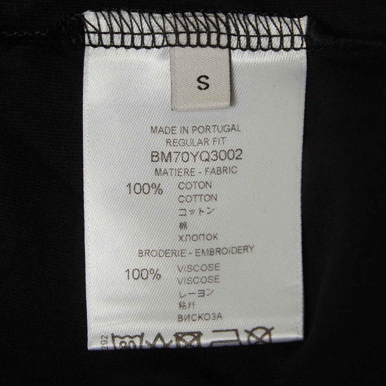 Pre Owned Givenchy Black Degrade Signature Cotton Regular-Fit T-Shirt S