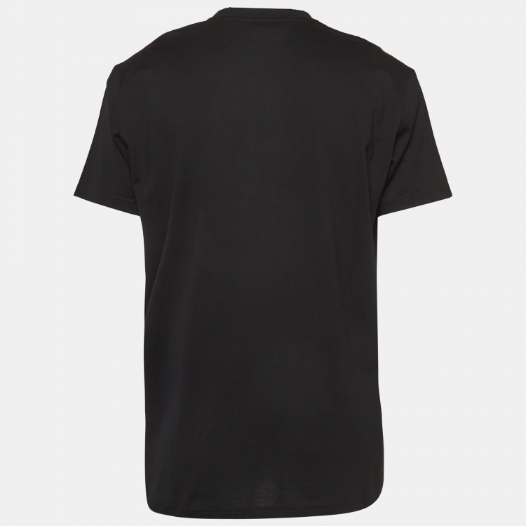 Pre Owned Givenchy Black Logo Printed Cotton Oversized Fit T-Shirt M